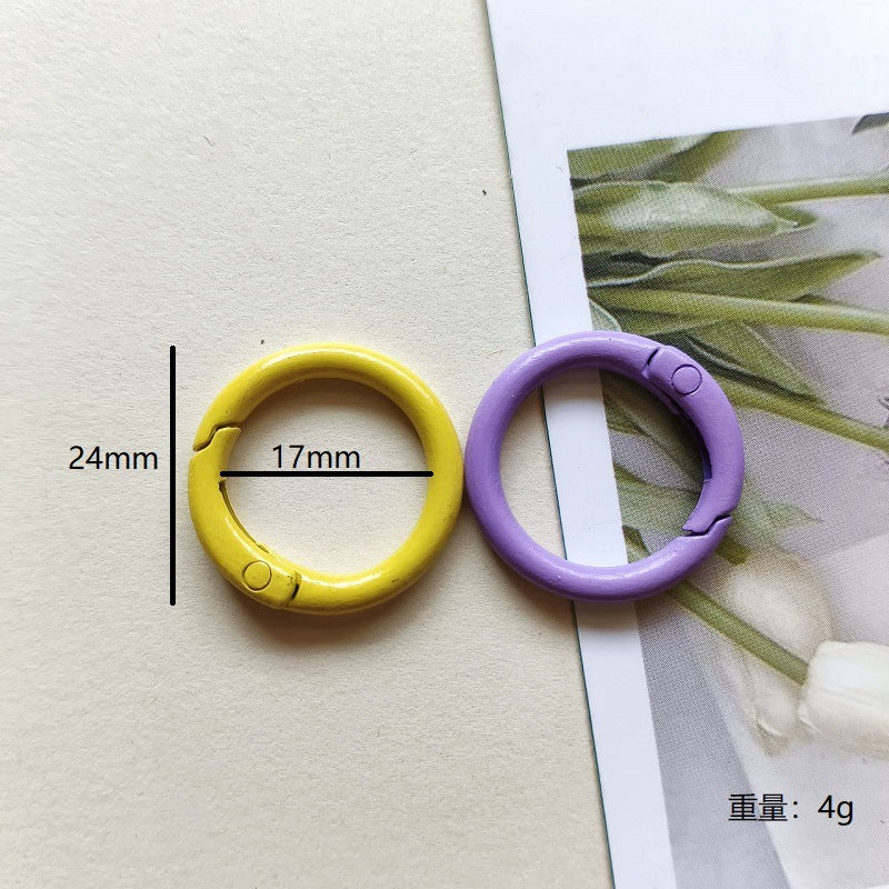 Alloy Trigger Spring Key Rings 25mm Colorful Baking Painted 50pcs 4