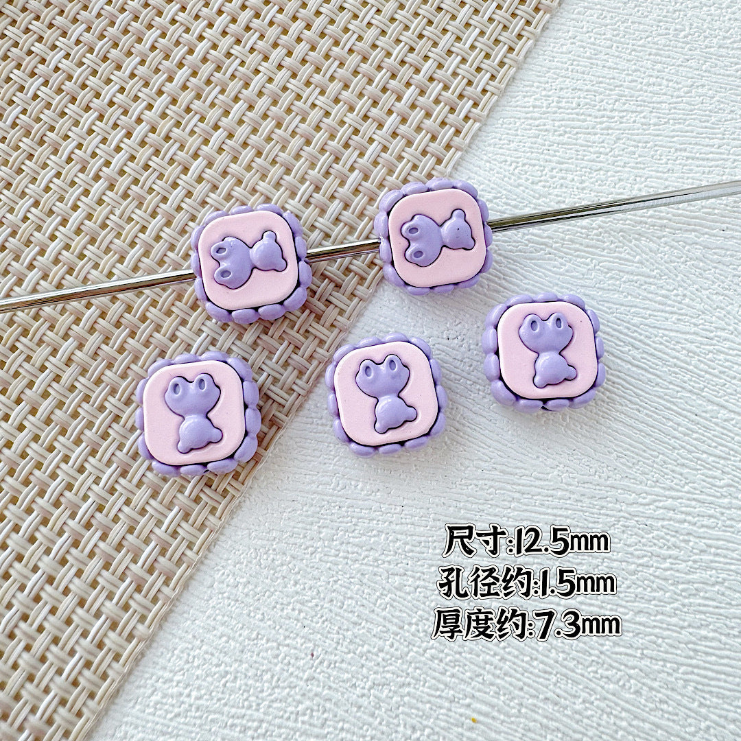 Star Shaped Metal Beads Adorable Painted Animals Glossy Alloy 10pcs 19