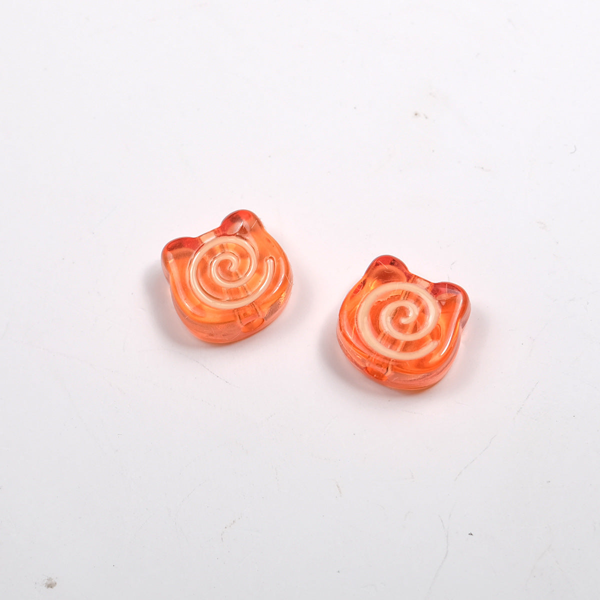 Clear Bear Biscuit Acrylic Beads 12mm Translucent Swirl 50pcs 17
