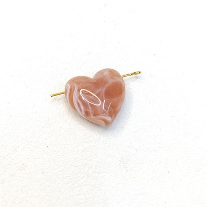 Fluid Ink Color Heart Acrylic Beads 21mm Glossy Marbled Swirls 50pcs 4