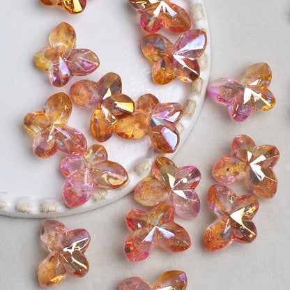 Faceted Butterfly Acrylic Beads 15-20mm Crystal Mixed 10pcs 12