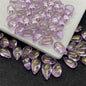 Czech Glass Beads Teardrop 8mm 14mm Glossy Purple Pink Iridescent 100pcs 12