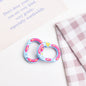 Zinc Alloy Heart Oval Painted Spring Keyrings 28mm 6pcs 12