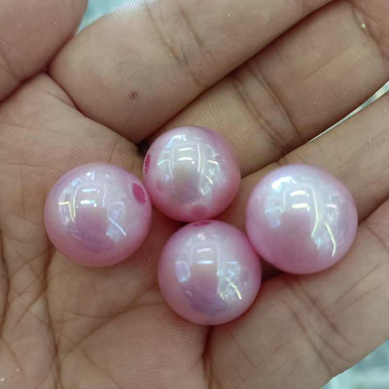 Pearl Round Acrylic Beads 16mm Glossy Pastel Tones 100pcs 4