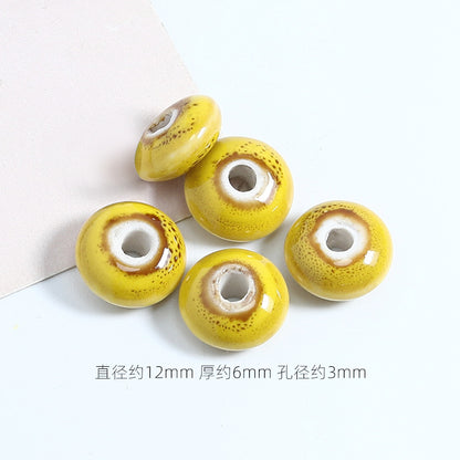 Ceramic UFO Spacer Beads 12mm Vintage Fambe Blaze 40pcs 8