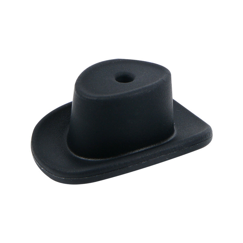 Silicone Focal Beads Cowboy Hat Centered Hole 10pcs 5