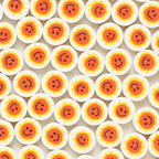 Flat Clay Beads 10mm Smiley Sun Pattern Polymer 100pcs