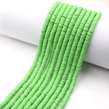Flat Clay Beads 6mm Solid Color Polymer Spacer Beads 10strands 8