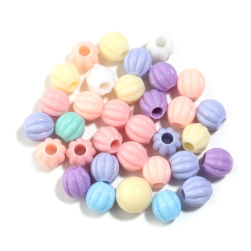 Macaron Acrylic Beads Mixed Shapes Pastel Colors 100pcs 23