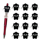 Silicone 3D Focal Beads Black Trash Can Glossy Finish Playful Eyes 5