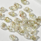 Lampwork Glass Beads Leaf Curled 14x21mm Translucent Vibrant 4pcs 3