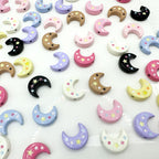 Star Moon Metal Beads 14mm Painted Glossy Celestial 10pcs 3