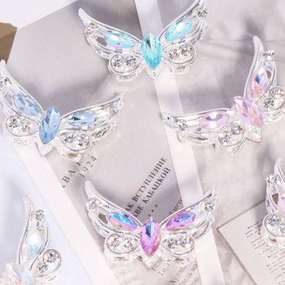 Butterfly Rhinestone Beads Alloy Sparkling Wings 2pcs 3