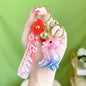 Acrylic Gradient Luminous Dinosaur Keychain with Bell Charm 5