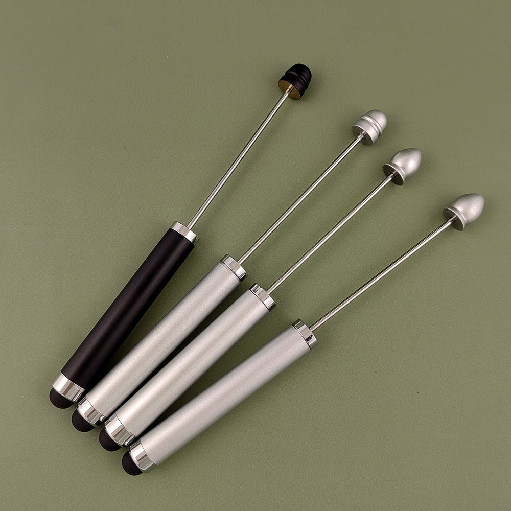 Beadable Pen Metal 3 in 1 Touch Stylus Ballpoint Black Ink