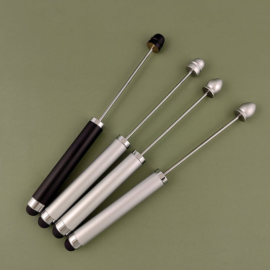 Beadable Pen Metal 3 in 1 Touch Stylus Ballpoint Black Ink