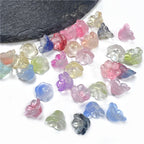 Czech Glass Beads Flower 12mm Iridescent Crystal Clear 50pcs 6
