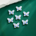 Two-Color Butterfly Rhinestone Beads 17mm Alloy Base 10pcs 2