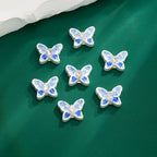 Two-Color Butterfly Rhinestone Beads 17mm Alloy Base 10pcs 2