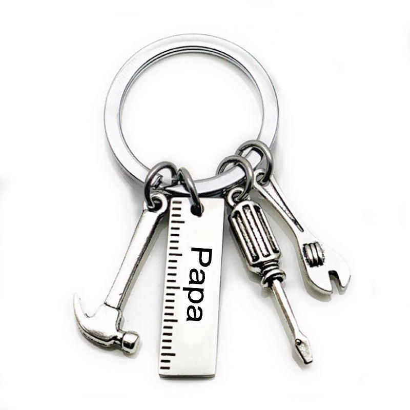 Stainless Steel Hammer Tool Dad Keychain Father's Day Gift 7