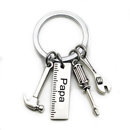 Stainless Steel Hammer Tool Dad Keychain Father's Day Gift 7