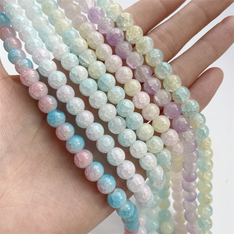Crackle Round Glass Beads 8mm Dual Color Soft Pastel 200pcs 4