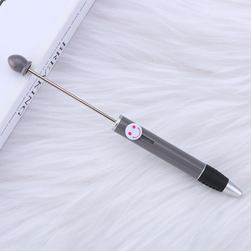 Beadable Pen Plastic Colorful Heart Top Black Ink 150mm 10