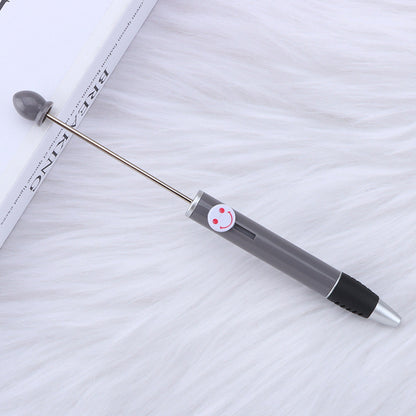 Beadable Pen Plastic Colorful Heart Top Black Ink 150mm 10
