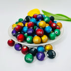 Rubberized Matte Painted Love Word Acrylic Beads 16mm 50pcs 3