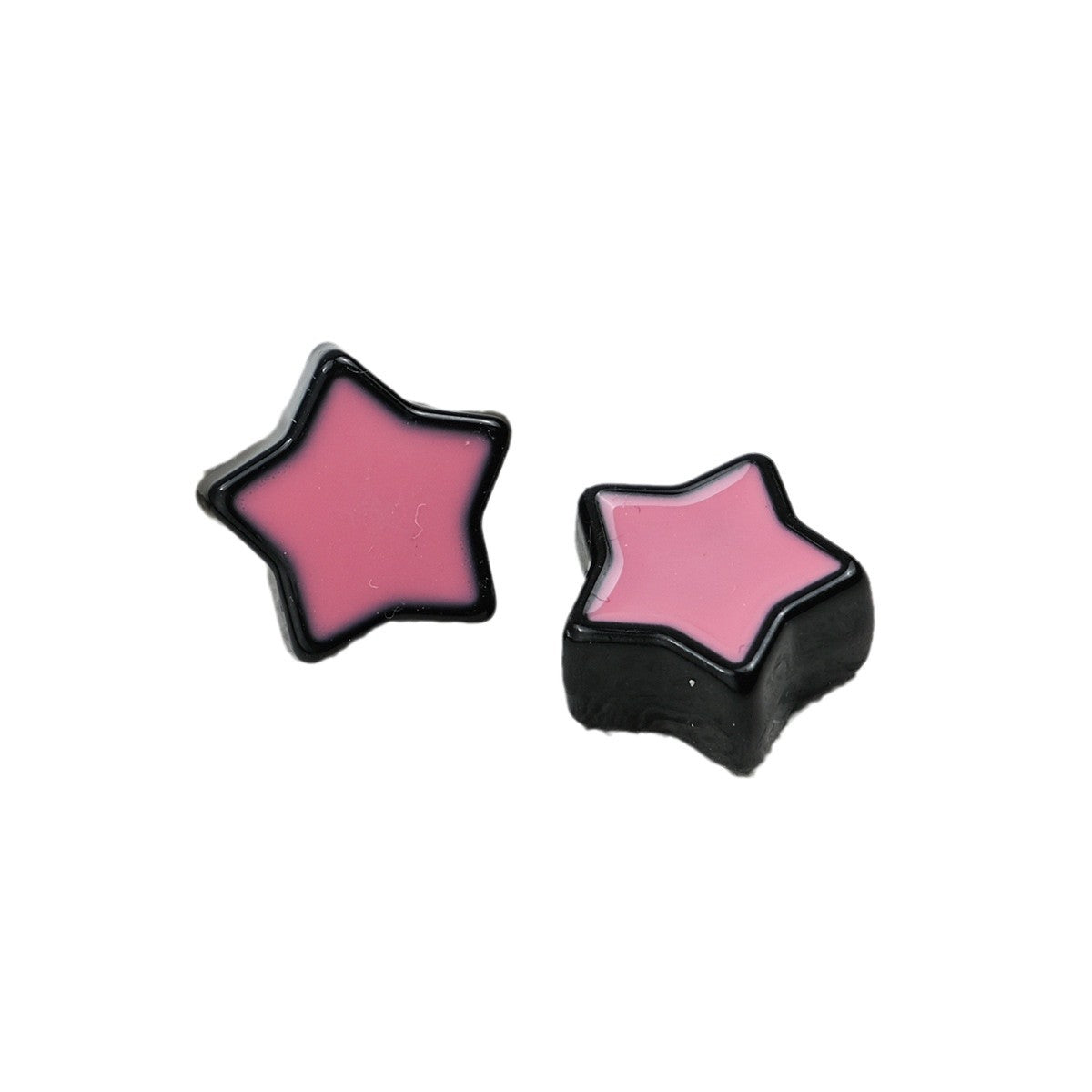 Painted Star Acrylic Beads 16mm Two-Color Enamel Glossy 20pcs 2