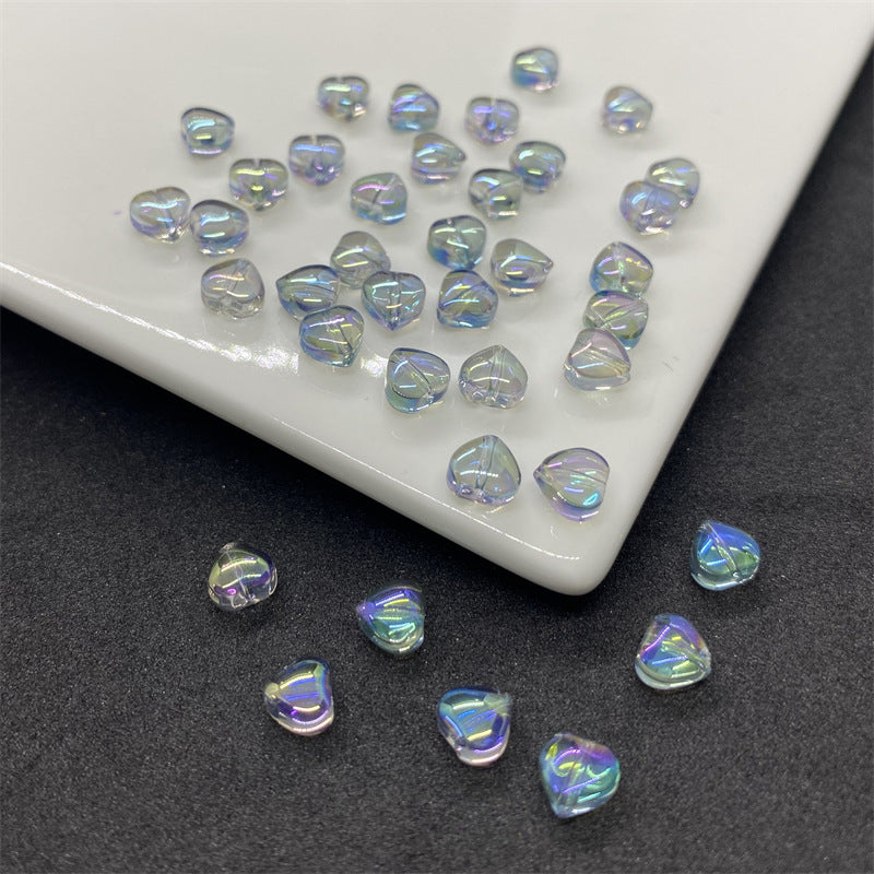 Czech Glass Beads Small Heart 6mm Peach Color 100pcs 24