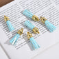 Glitter Mini PU Leather Tassels with Gold Caps 36mm 50pcs 11