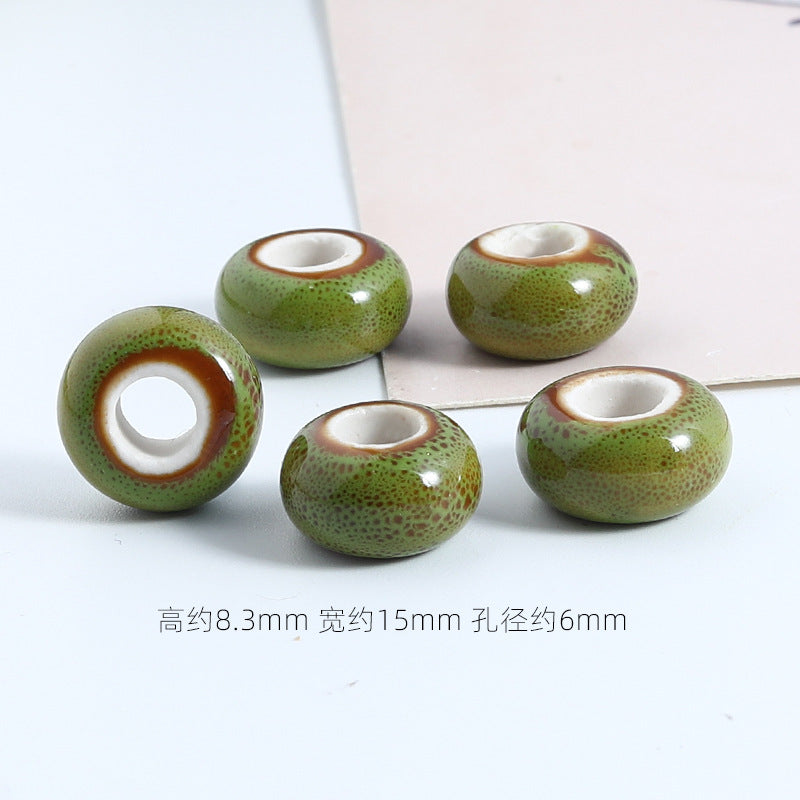 Ceramic Spacer Beads 15mm Fambe Glaze Large Hole 20pcs 9