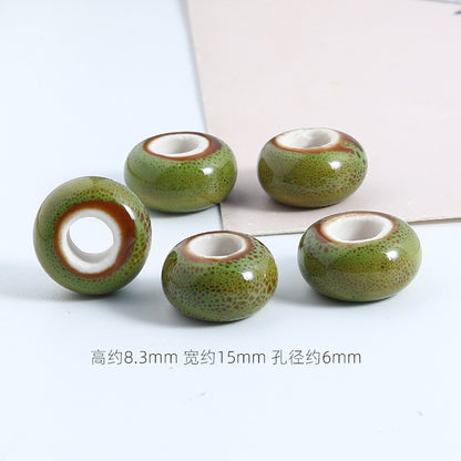 Ceramic Spacer Beads 15mm Fambe Glaze Large Hole 20pcs 9