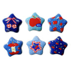 Denim Blue Star Acrylic Beads 26mm Glossy Red Accents 10pcs 5