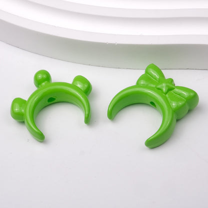 Glossy Painted Crescent Acrylic Beads 22-24mm Cartoon Hairband 50pcs 7