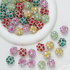 Bubblegum Rhinestone Beads 18mm Enlaced Fully Rhinestoned 5pcs 2