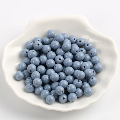 Solid Color Round Acrylic Beads 6mm Glossy Finish 600pcs 14