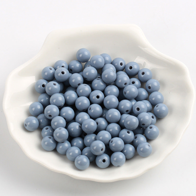 Solid Color Round Acrylic Beads 6mm Glossy Finish 600pcs 14