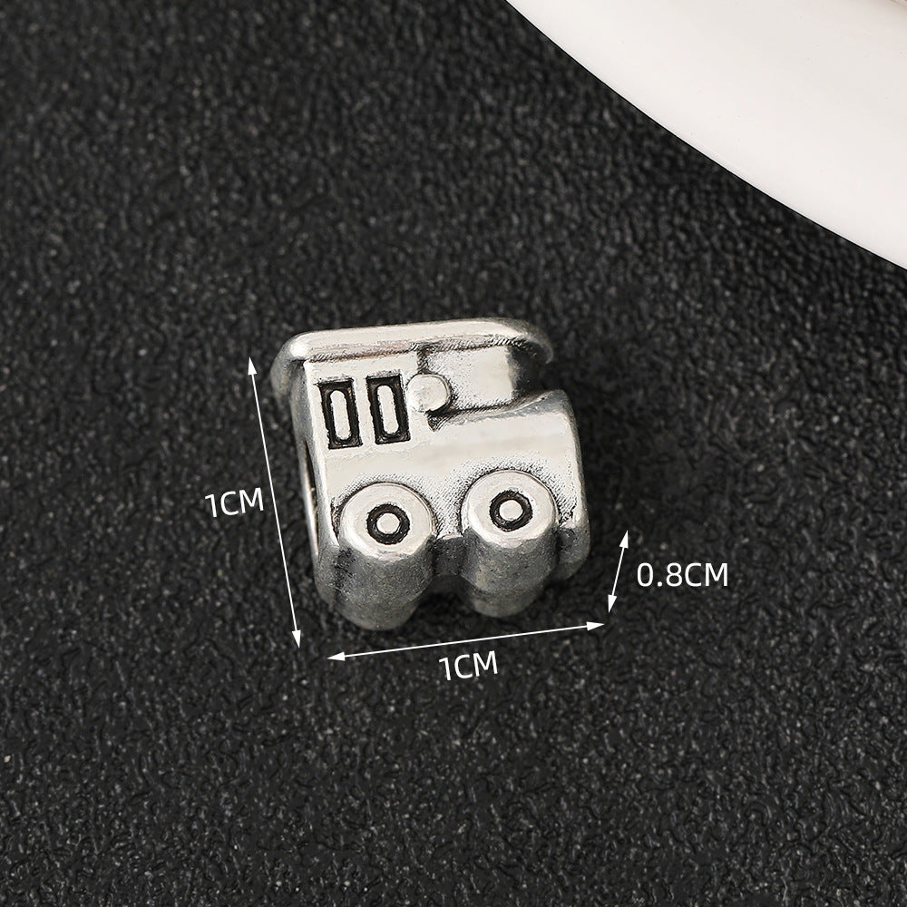 European Style Metal Beads Silver Tone Large Hole 50pcs 6