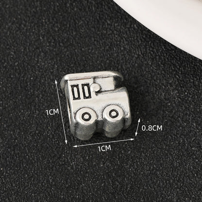 European Style Metal Beads Silver Tone Large Hole 50pcs 6