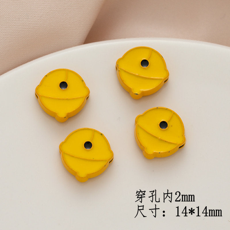Cartoon Character Metal Beads Painted Enamel Alloy 10pcs 7