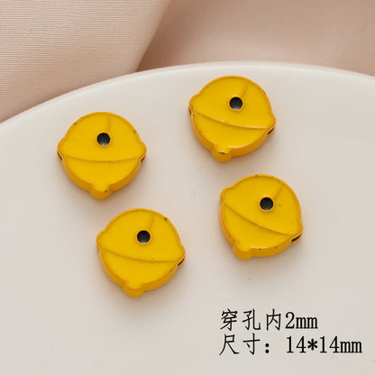 Cartoon Character Metal Beads Painted Enamel Alloy 10pcs 7