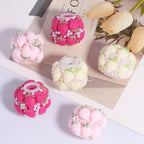 Embellished Double Layer Strawberry Clay Beads 22mm 5pcs