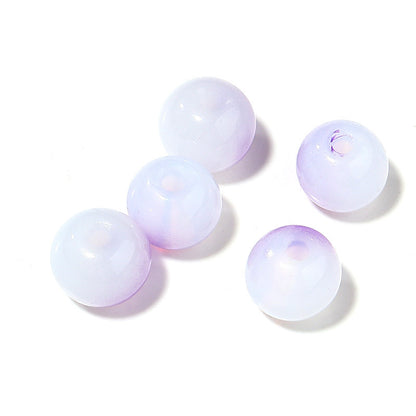 Transparent Round Glass Beads 8mm Color Plated Mixed Colors 50pcs 10