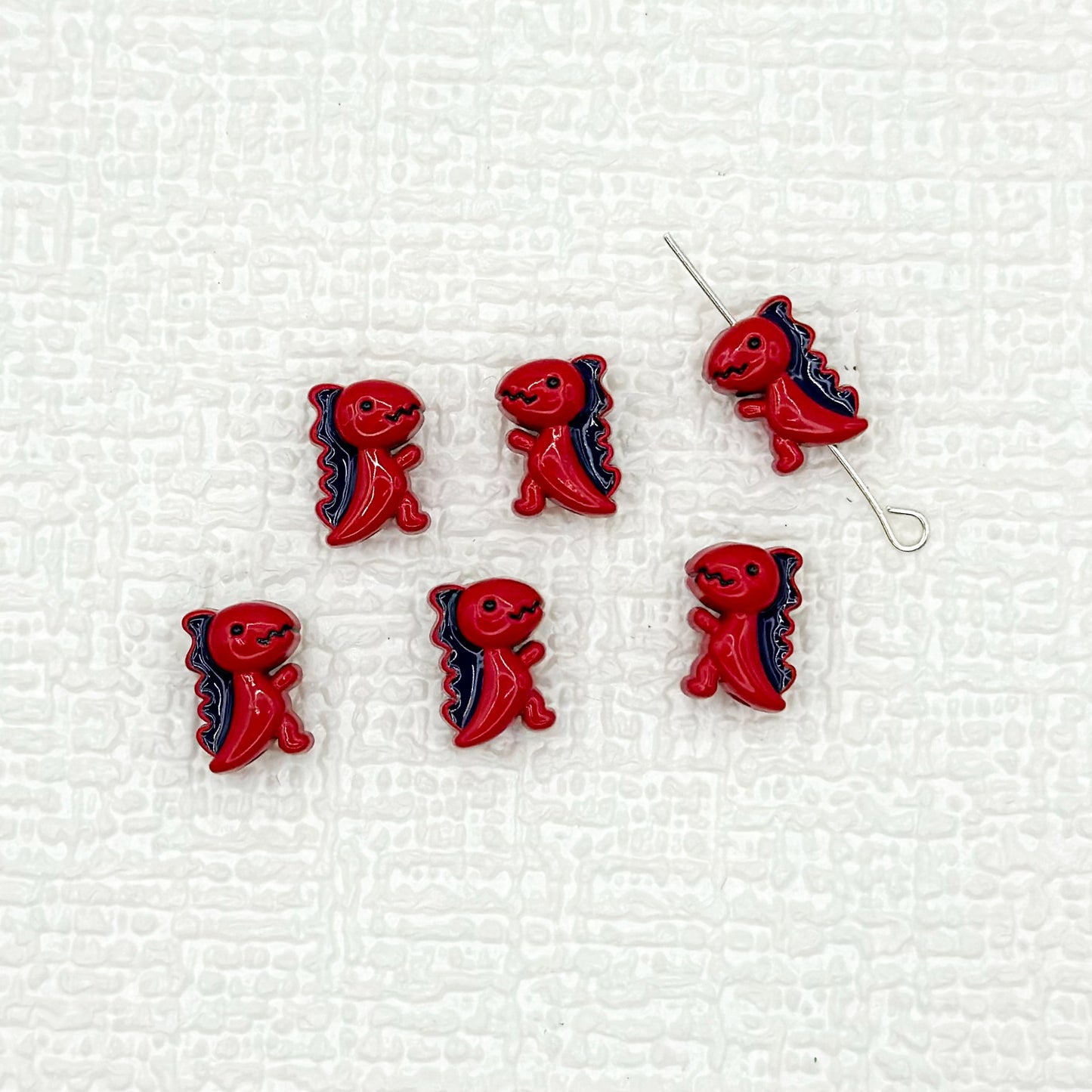 Dinosaur Metal Beads 12mm Baking Painted Enamel Alloy 10pcs 19