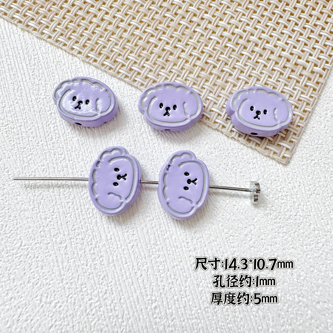 Puppy Butterfly Metal Beads 14mm 12mm Glossy Baked Finish 10pcs 9