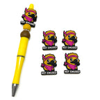 Silicone Focal Beads Clown Duck Pink Bandana Not Emused Text 20pcs 4
