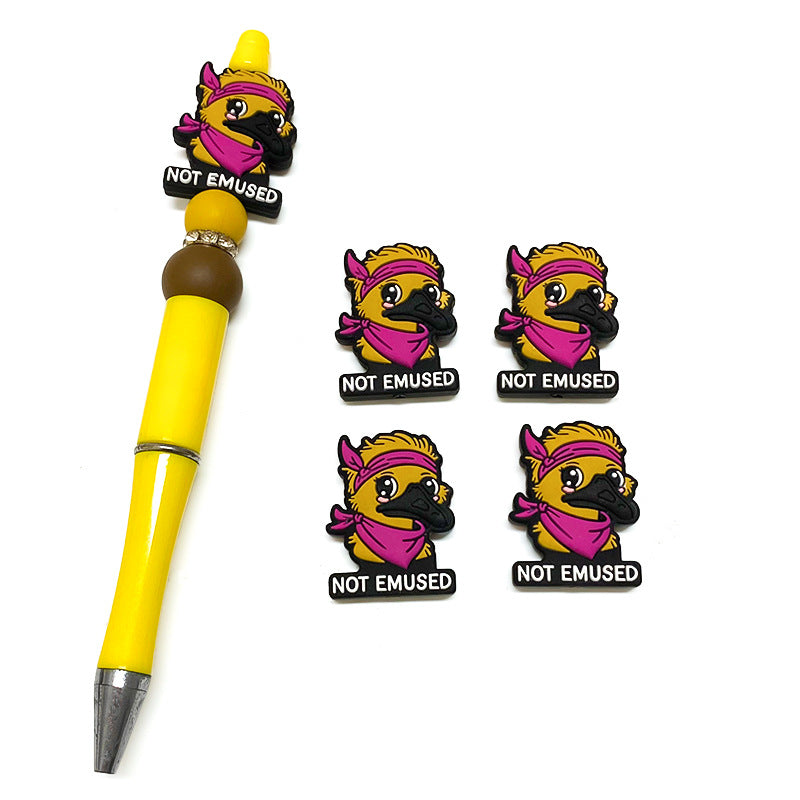 Silicone Focal Beads Clown Duck Pink Bandana Not Emused Text 20pcs 4