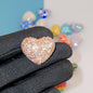 Rhinestone Heart Clay Beads 24mm Colorful Shamballa 6pcs 11